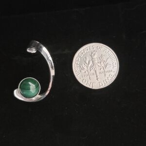 Dainty Malachite Rhodium-Plated Silver (Tarnish Free) Earrings